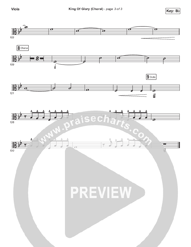 King Of Glory (Choral Anthem SATB) Viola (Passion / Arr. Luke Gambill)