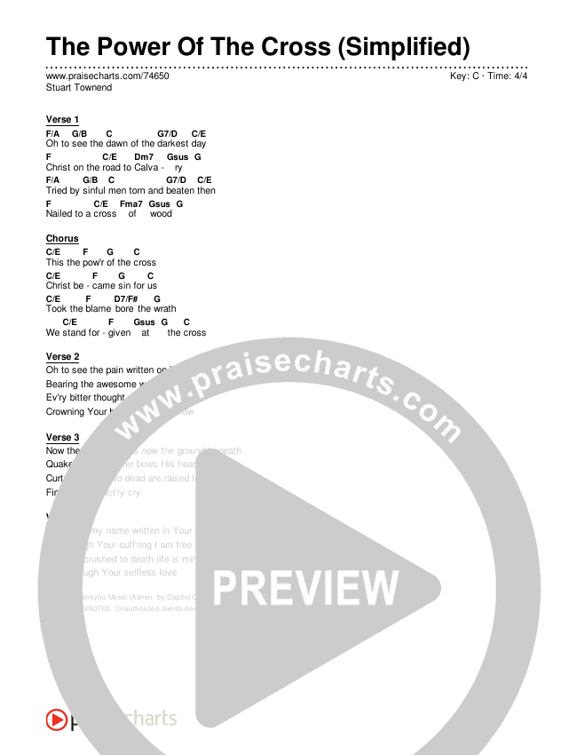 The Power Of The Cross (Simplified) Chords PDF (Stuart Townend