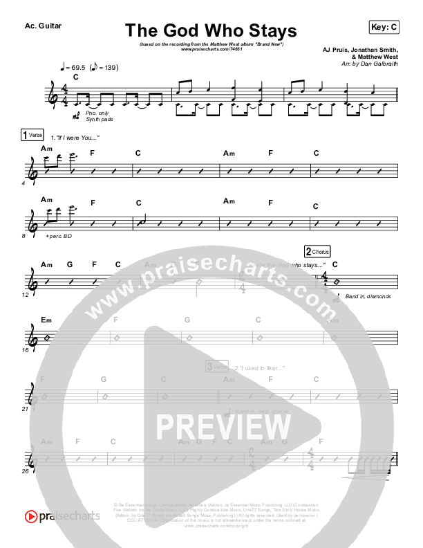 The God Who Stays Acoustic Guitar (Matthew West)