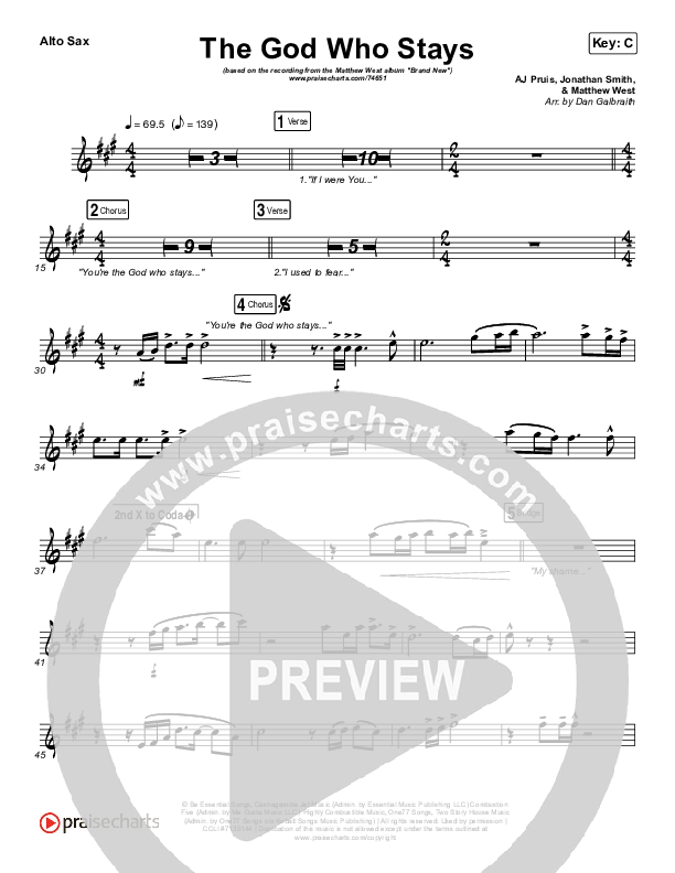 The God Who Stays Alto Sax (Matthew West)