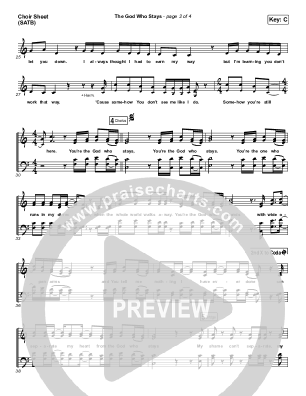 The God Who Stays Choir Sheet (SATB) (Print Only) (Matthew West)