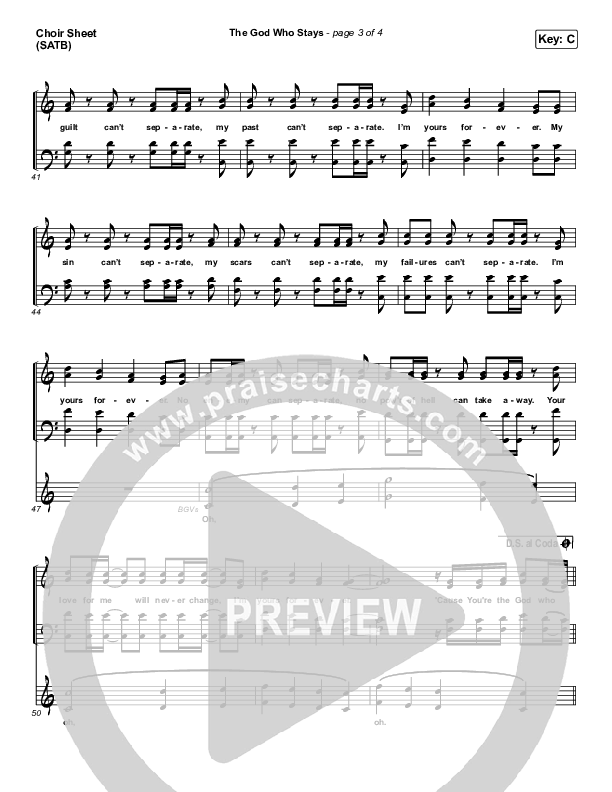 The God Who Stays Choir Sheet (SATB) (Print Only) (Matthew West)
