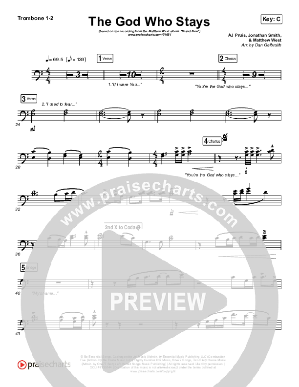 The God Who Stays Trombone 1/2 (Matthew West)