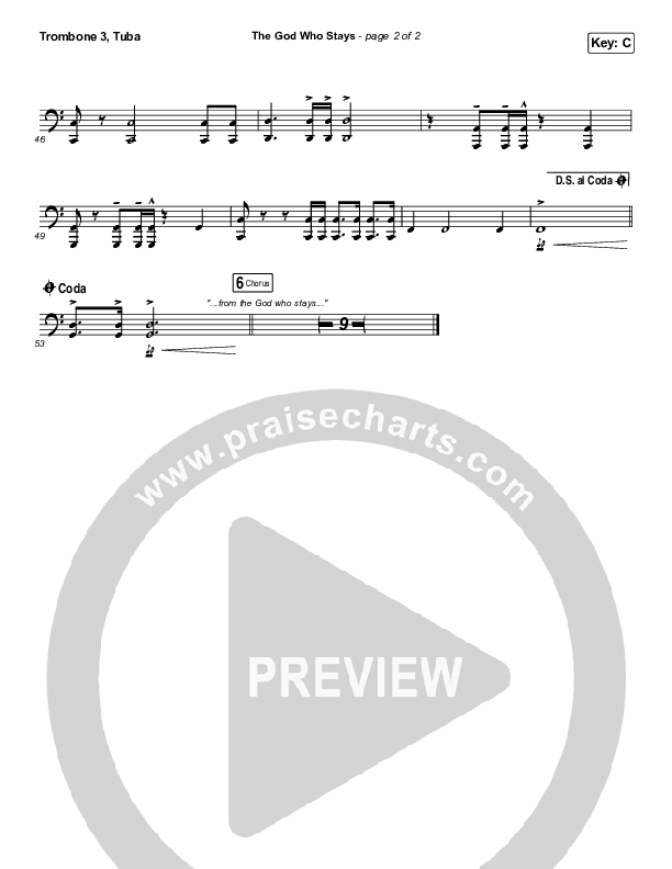 The God Who Stays Trombone 3/Tuba (Matthew West)