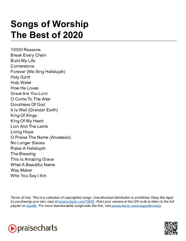 The Best Of 2020 (24 Songs) Song Sheet (Song Sheets)