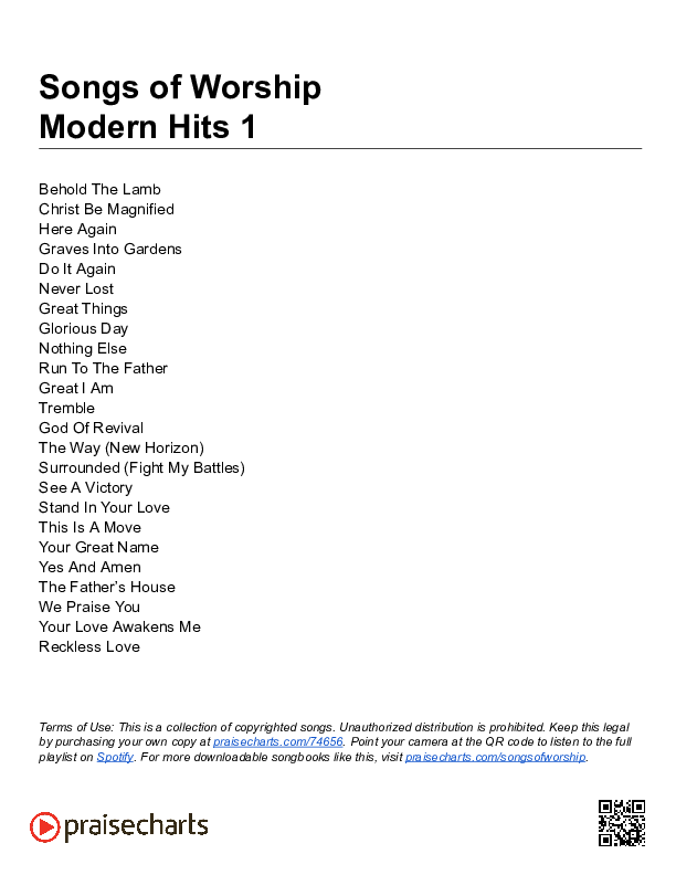 Modern Hits 1 (24 Songs) Song Sheet (Song Sheets)