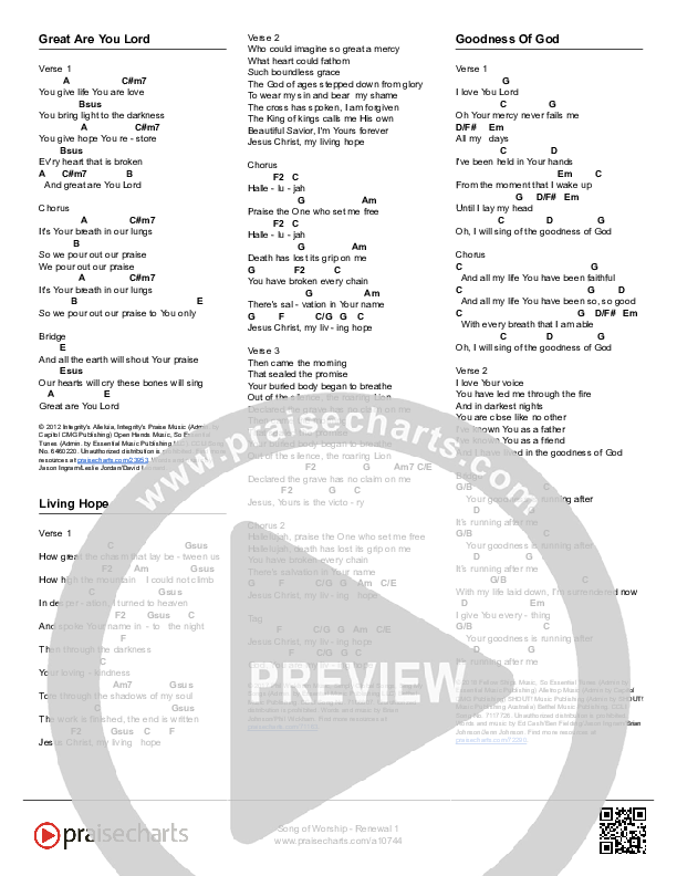 Renewal 1 (24 Songs) Song Sheet (Song Sheets)