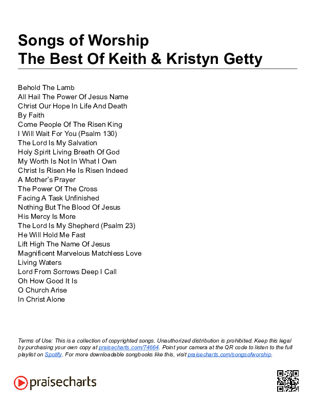 The Best Of Keith & Kristyn Getty (24 Songs) Song Sheet (Song Sheets)