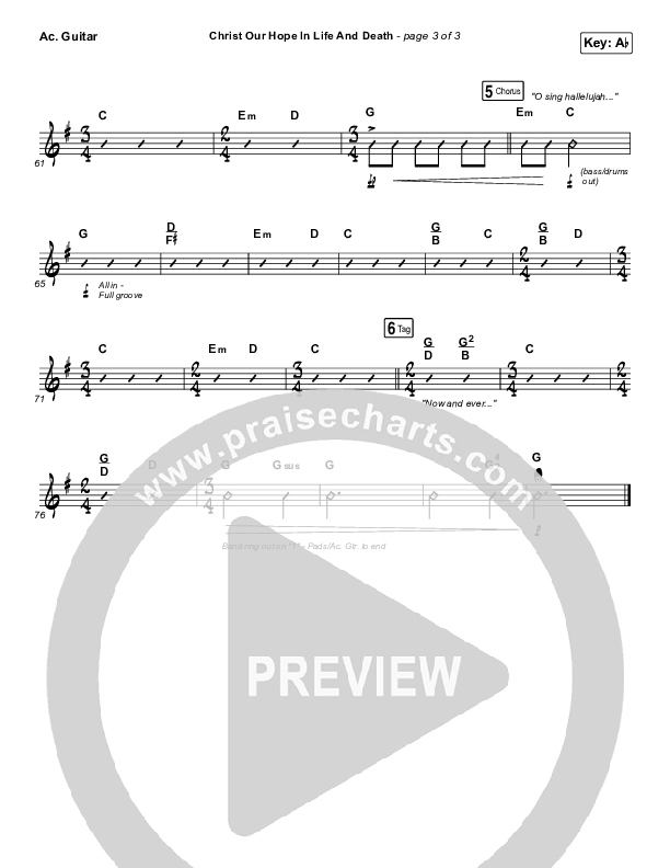 Christ Our Hope In Life And Death Acoustic Guitar (Shane & Shane/The Worship Initiative)