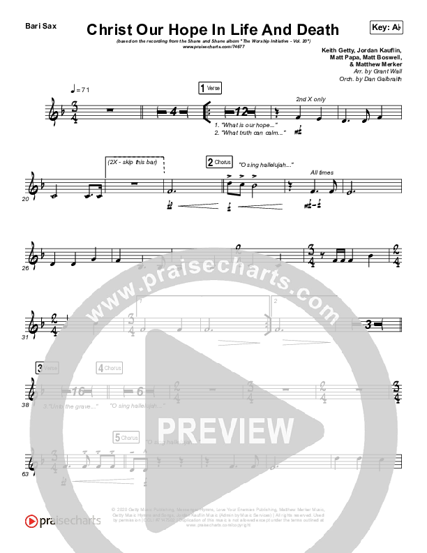 Christ Our Hope In Life And Death Bari Sax (Shane & Shane/The Worship Initiative)