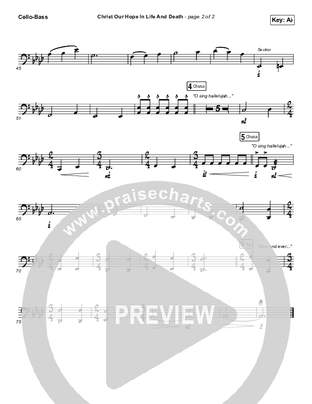 Christ Our Hope In Life And Death Cello/Bass (Shane & Shane/The Worship Initiative)