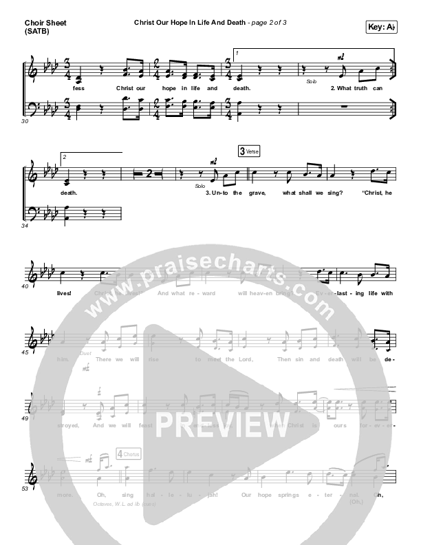 Christ Our Hope In Life And Death Choir Vocals (SATB) (Shane & Shane/The Worship Initiative)