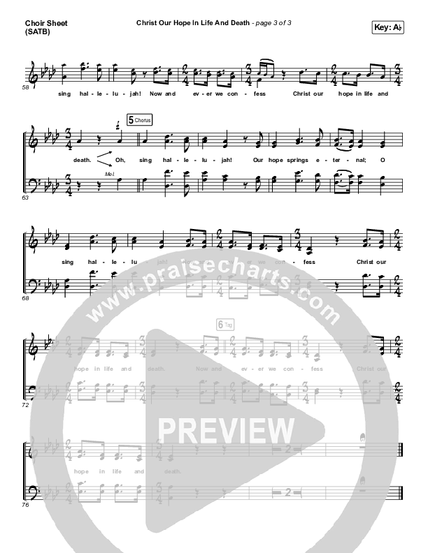 Christ Our Hope In Life And Death Choir Vocals (SATB) (Shane & Shane/The Worship Initiative)