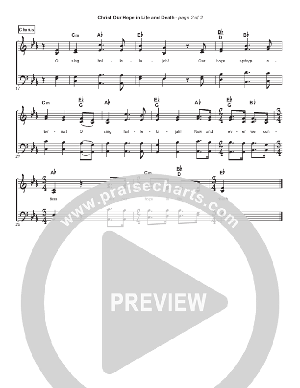 Christ Our Hope In Life And Death Hymn Sheet (Shane & Shane/The Worship Initiative)