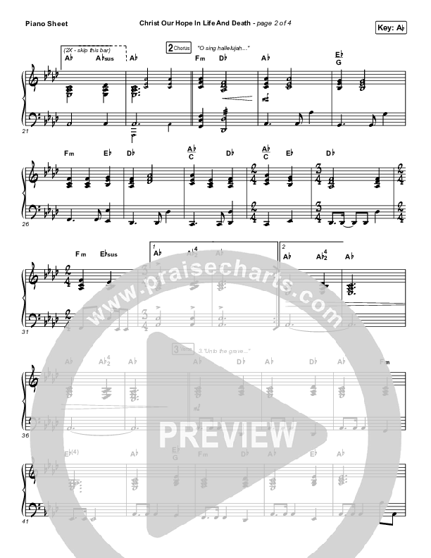 Christ Our Hope In Life And Death Piano Sheet (Shane & Shane/The Worship Initiative)