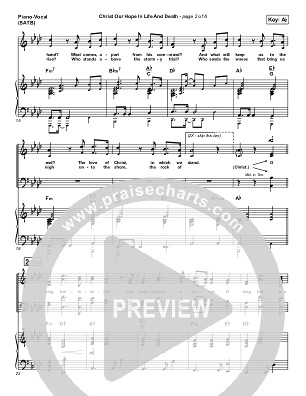 Christ Our Hope In Life And Death Piano/Vocal (SATB) (Shane & Shane/The Worship Initiative)