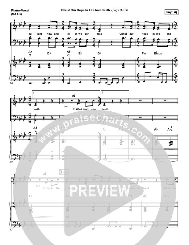 Christ Our Hope In Life And Death Piano/Vocal (SATB) (Shane & Shane/The Worship Initiative)