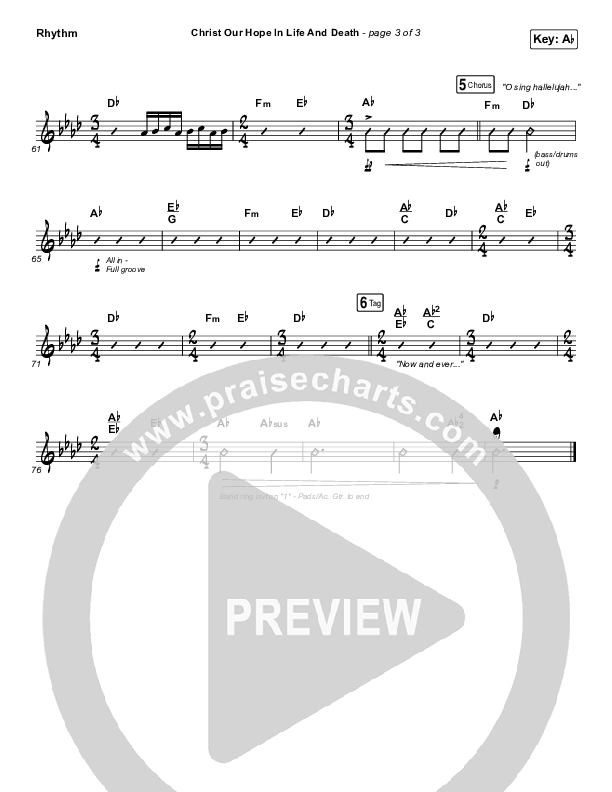 Christ Our Hope In Life And Death Rhythm Chart (Shane & Shane/The Worship Initiative)
