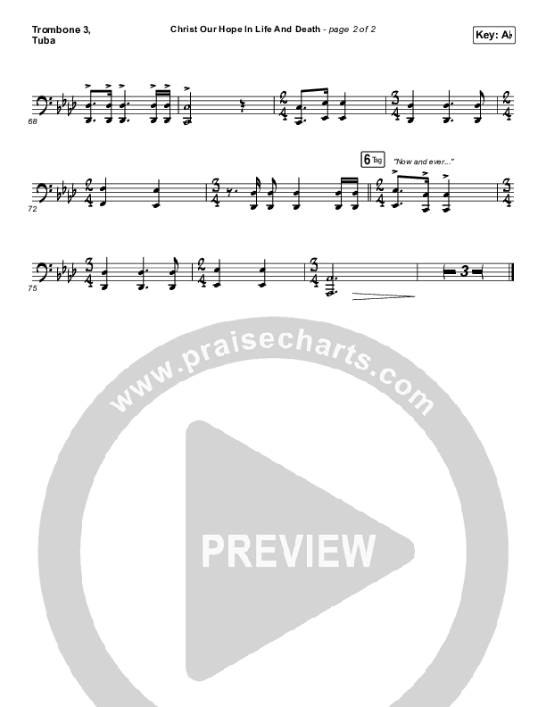 Christ Our Hope In Life And Death Trombone 3/Tuba (Shane & Shane/The Worship Initiative)