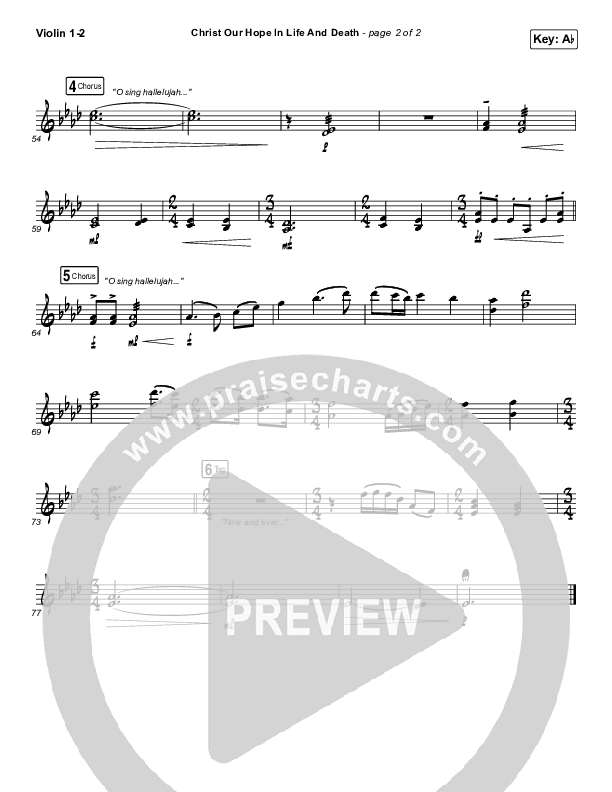 Christ Our Hope In Life And Death Violin 1/2 (Shane & Shane/The Worship Initiative)