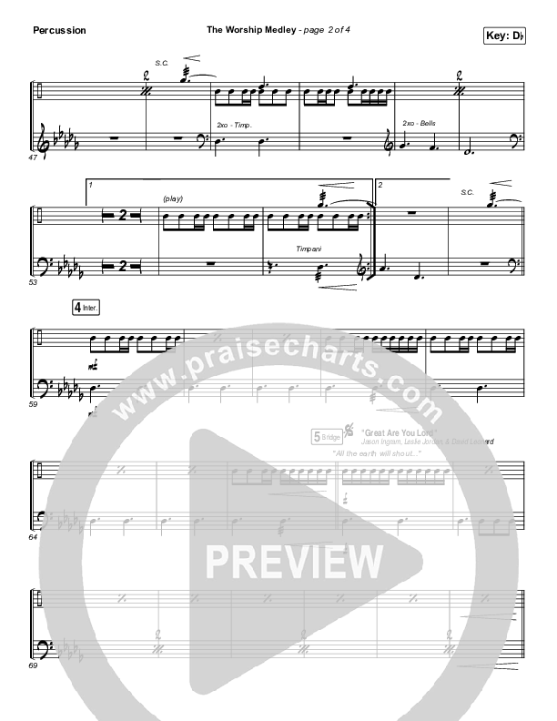 The Worship Medley (Reckless Love / O Come To The Altar / Great Are You Lord) Percussion (Tauren Wells)