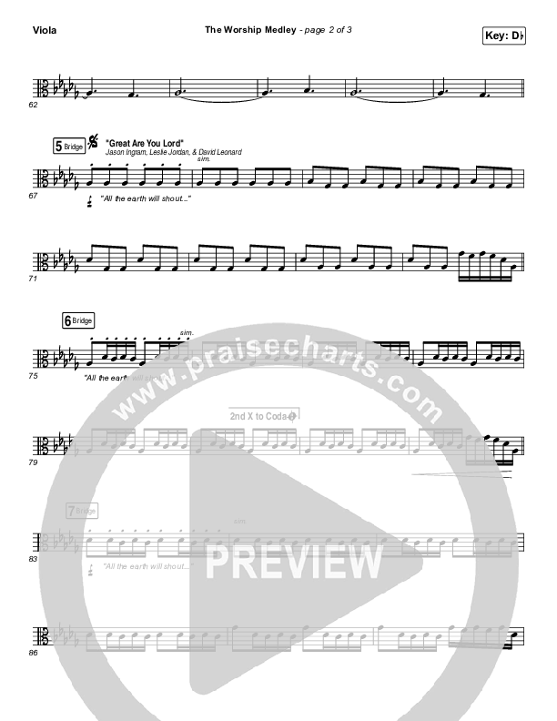 The Worship Medley (Reckless Love / O Come To The Altar / Great Are You Lord) Viola (Tauren Wells)