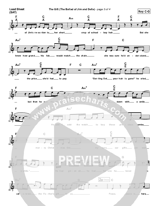 The Gift Lead Sheet (Compliments of Gus)