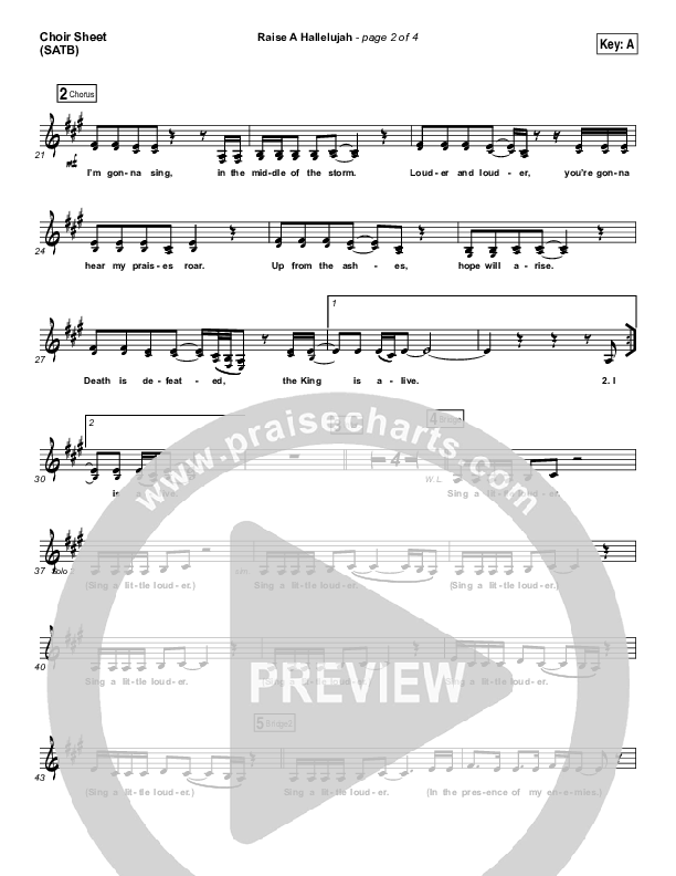 Raise A Hallelujah Choir Sheet (SATB) (Bethel Music / Jonathan David Helser / Melissa Helser)