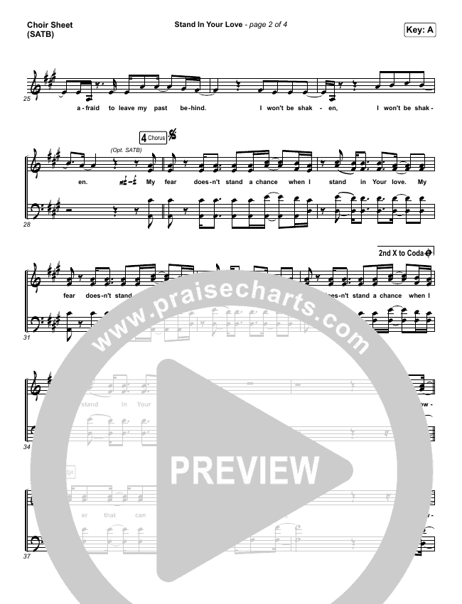 Stand In Your Love Sheet Music (Bethel Music / Josh Baldwin) PraiseCharts