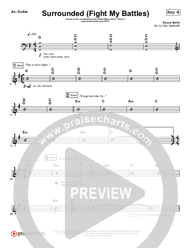 Surrounded (Fight My Battles) Acoustic Guitar (Bethel Music / Kari Jobe)