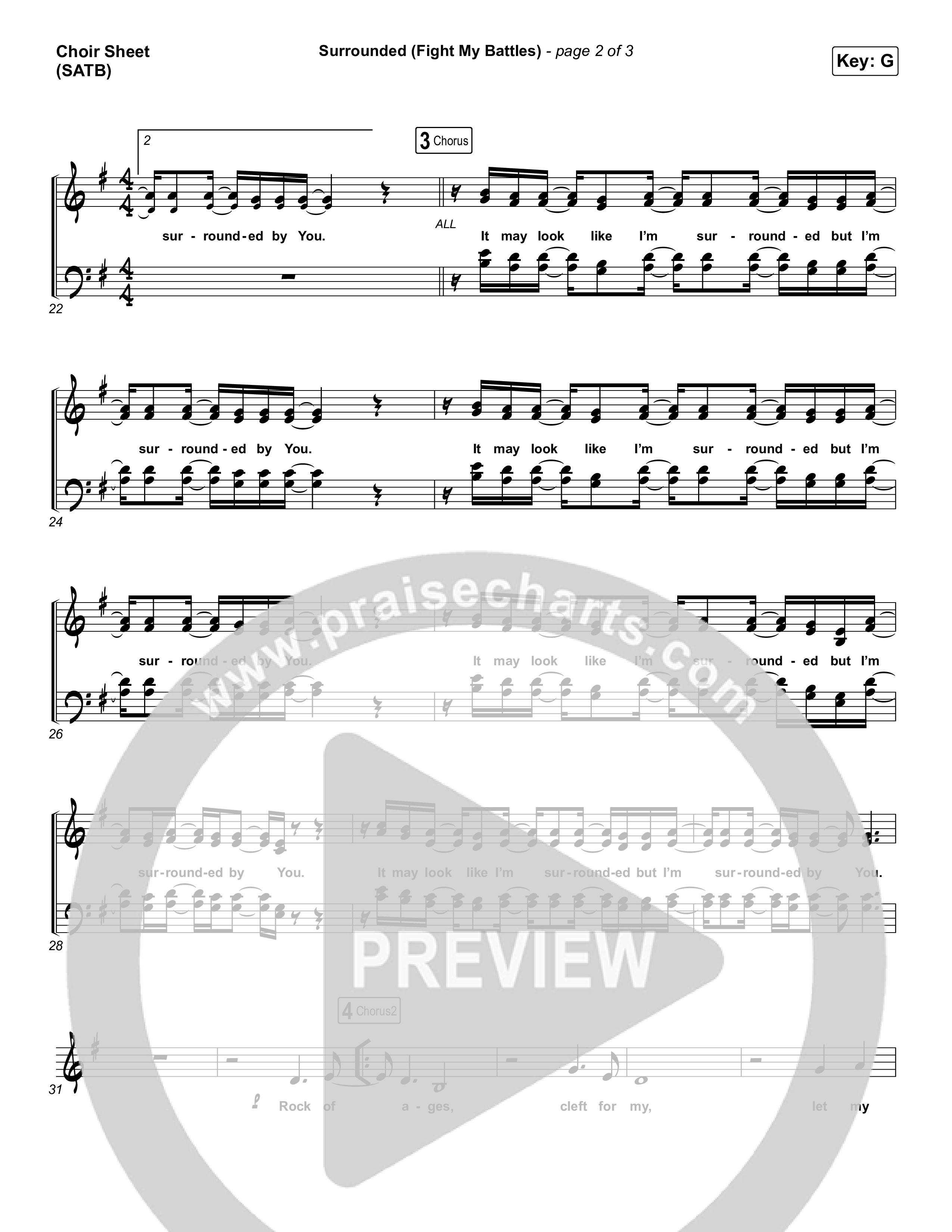 Surrounded (Fight My Battles) Choir Vocals (SATB) (Bethel Music / Kari Jobe)