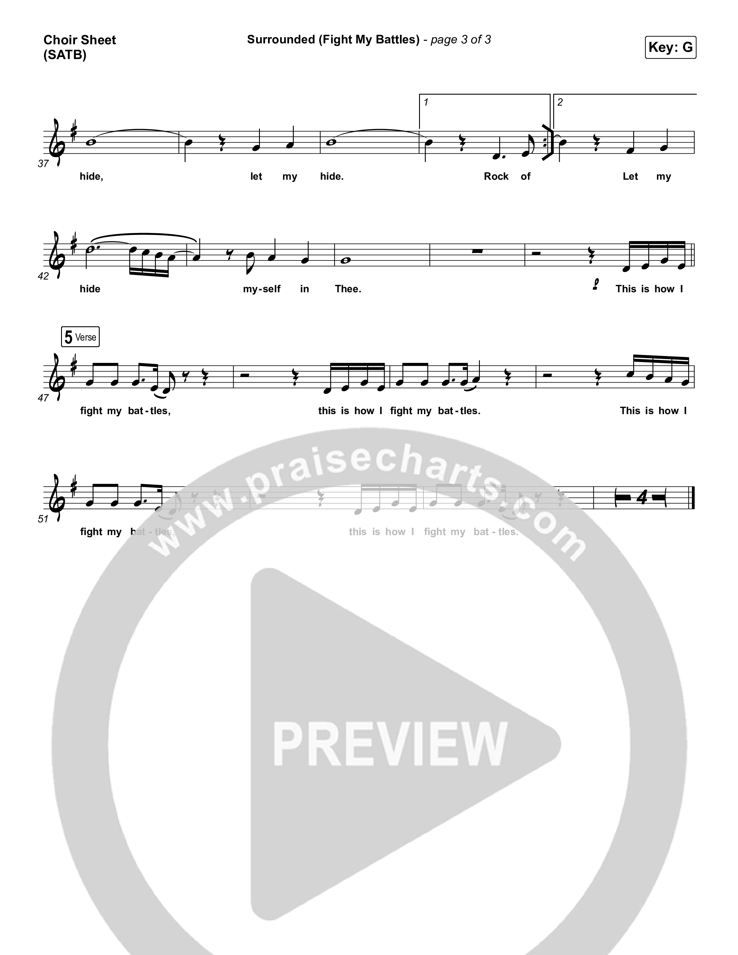 Surrounded (Fight My Battles) Choir Vocals (SATB) (Bethel Music / Kari Jobe)