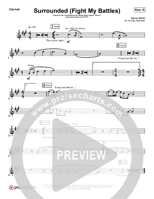 Surrounded (Fight My Battles) Wind Pack (Bethel Music / Kari Jobe)