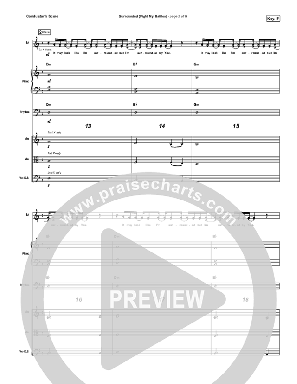 Surrounded (Fight My Battles) Conductor's Score (Bethel Music / Kari Jobe)