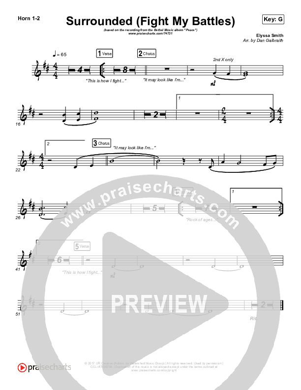 Surrounded (Fight My Battles) French Horn 1/2 (Bethel Music / Kari Jobe)