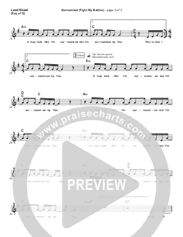 Surrounded (Fight My Battles) Lead Sheet (Melody) (Bethel Music / Kari Jobe)
