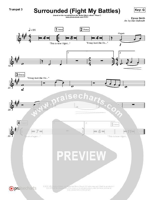 Surrounded (Fight My Battles) Trumpet 3 (Bethel Music / Kari Jobe)