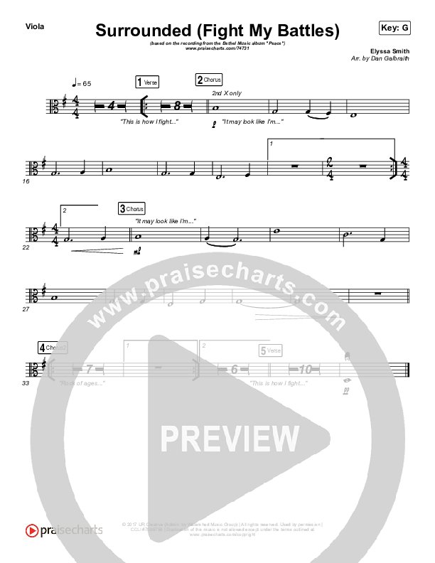 Surrounded (Fight My Battles) Viola (Bethel Music / Kari Jobe)