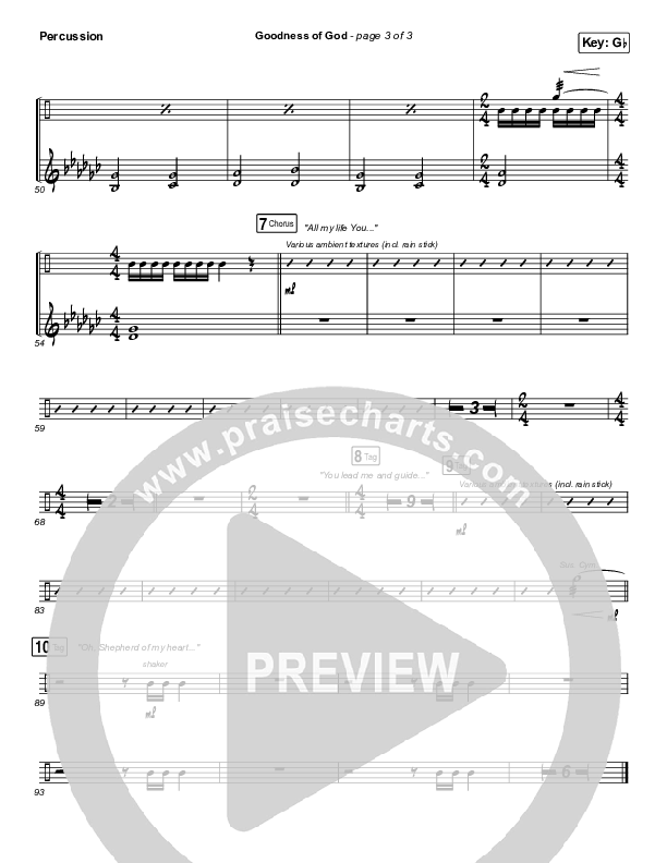 Goodness Of God Percussion (Bethel Music / Jenn Johnson)