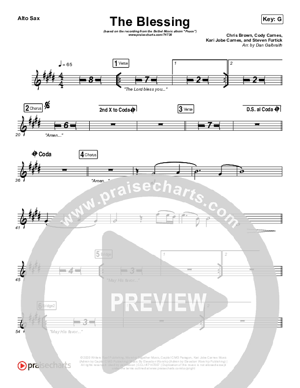 The Blessing Alto Sax (Bethel Music / We The Kingdom)