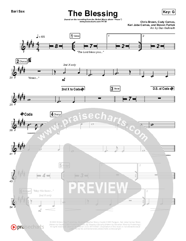 The Blessing Bari Sax (Bethel Music / We The Kingdom)