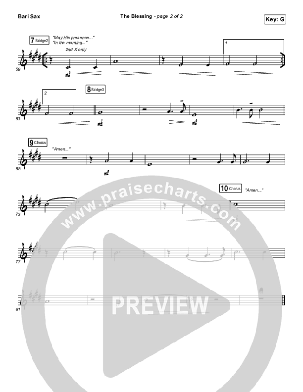 The Blessing Bari Sax (Bethel Music / We The Kingdom)