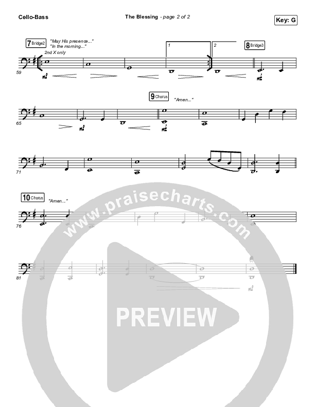 The Blessing Cello/Bass (Bethel Music / We The Kingdom)