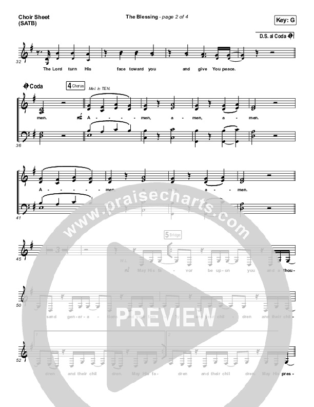 The Blessing Choir Vocals (SATB) (Bethel Music / We The Kingdom)