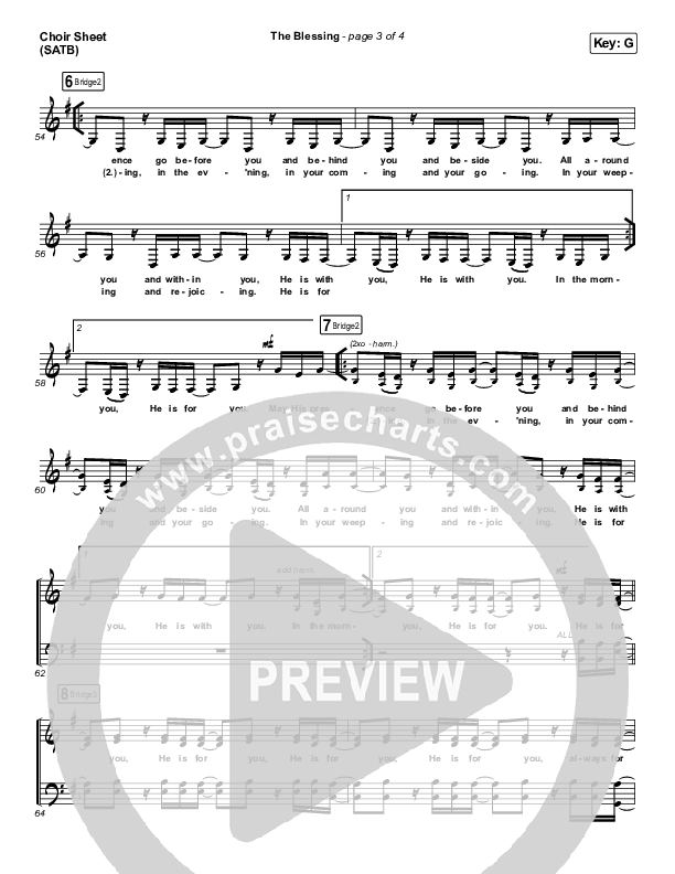 The Blessing Choir Sheet (SATB) (Bethel Music / We The Kingdom)
