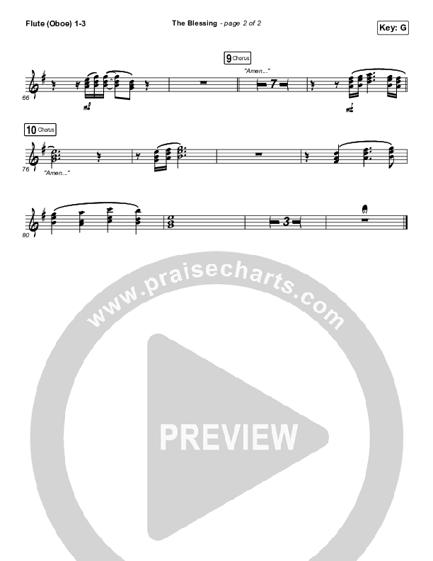 The Blessing Flute/Oboe 1/2/3 (Bethel Music / We The Kingdom)