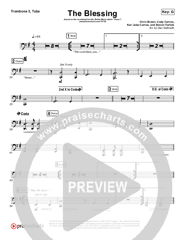 The Blessing Trombone 3/Tuba (Bethel Music / We The Kingdom)