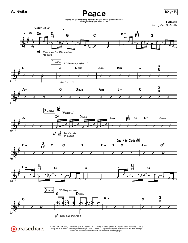 Peace Acoustic Guitar (Bethel Music / We The Kingdom)