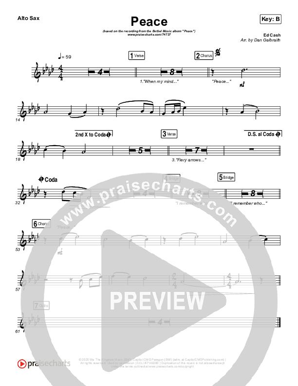 Peace Alto Sax (Bethel Music / We The Kingdom)