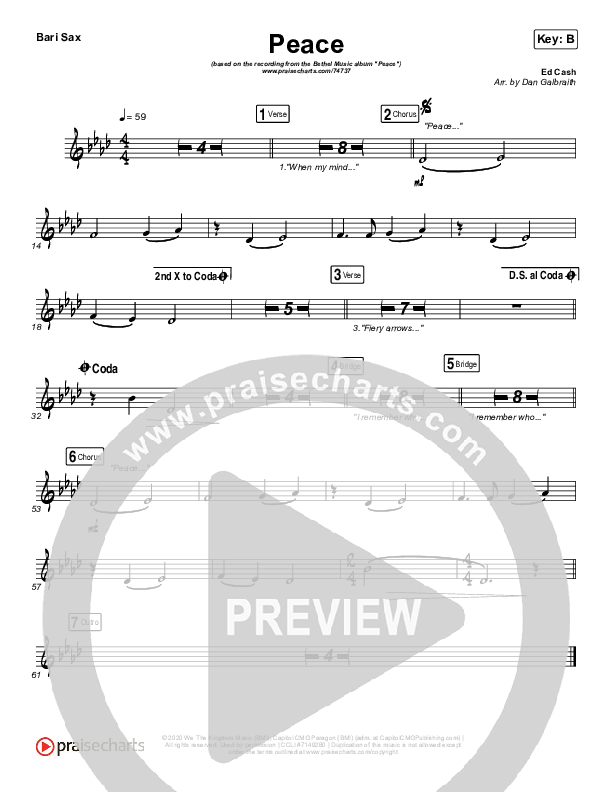 Peace Bari Sax (Bethel Music / We The Kingdom)